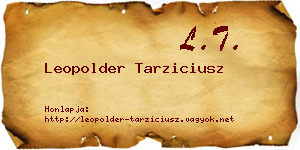Leopolder Tarziciusz névjegykártya